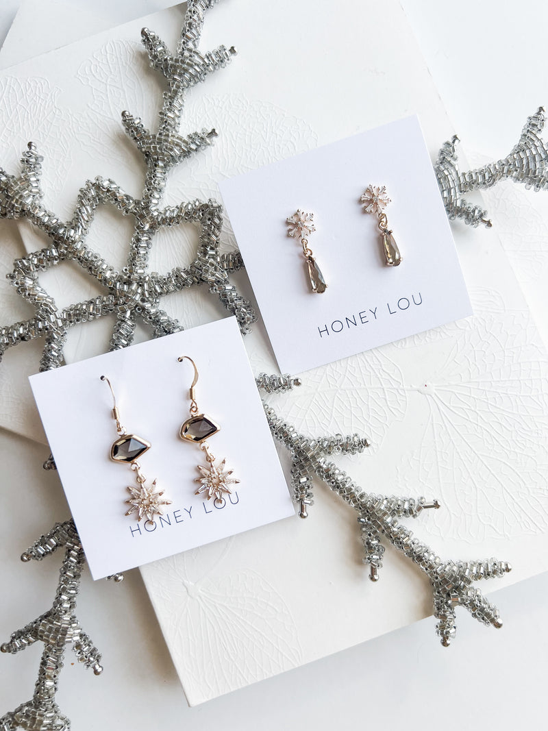 Luxe Snowflake Crystal Earrings