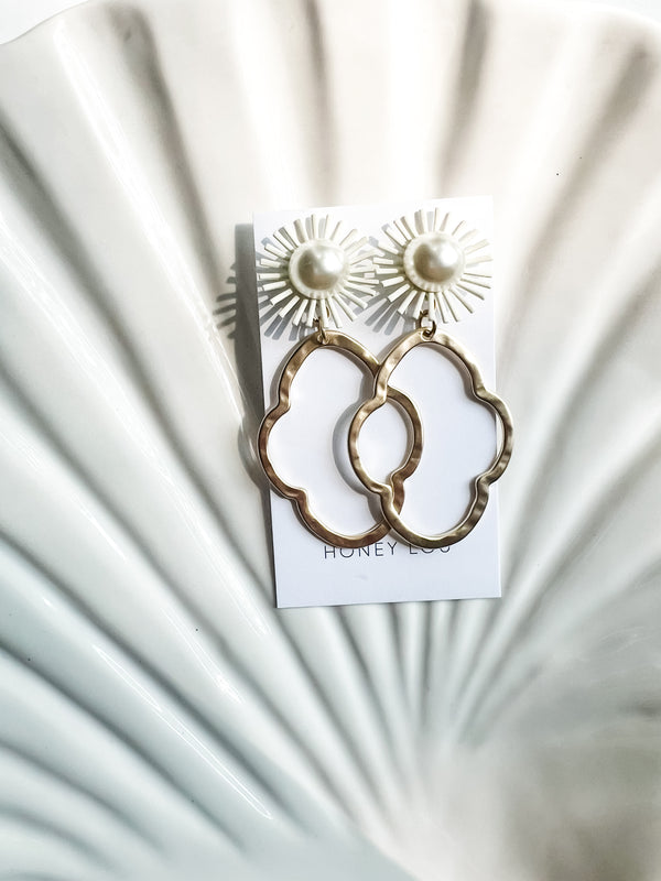 Pearl Sunburst Statement Earrings