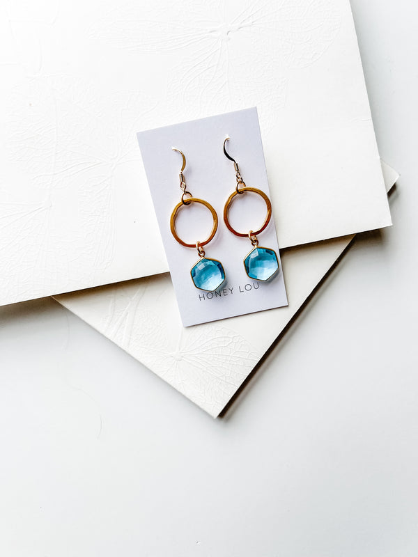 Spring French Blue Crystal Earrings