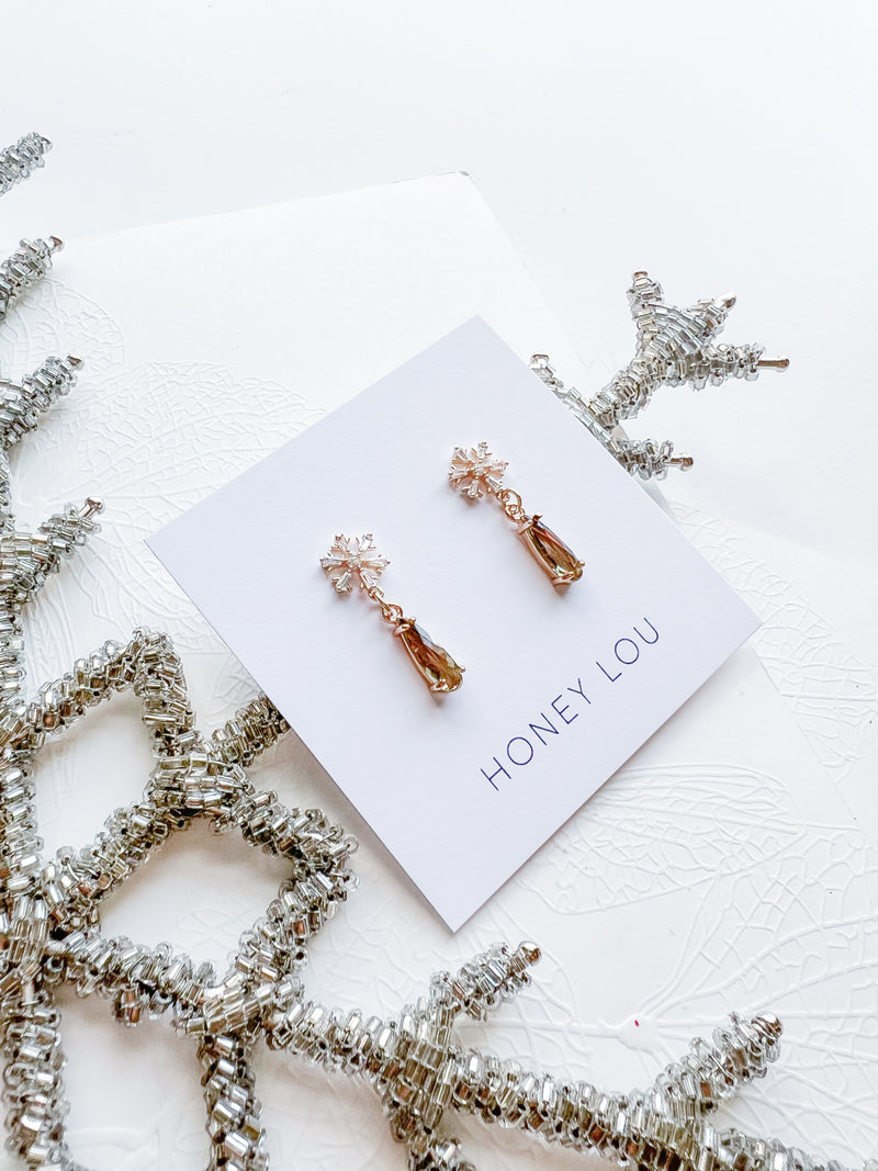 Luxe Snowflake Crystal Earrings