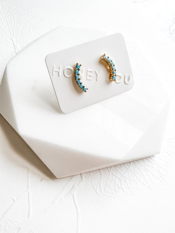 Minimalist Key West Turquoise Studs