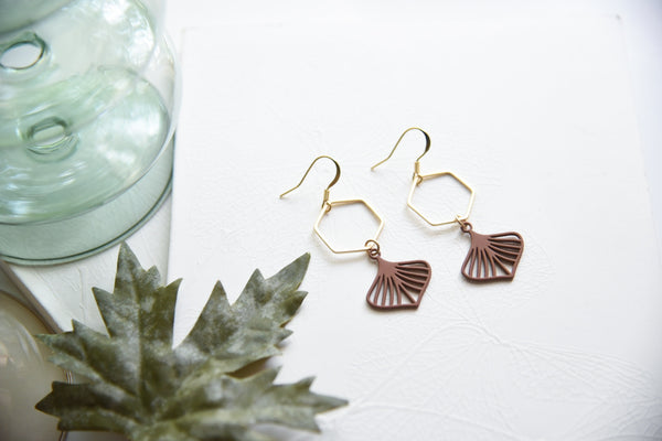 Rust & Gold Leaf Earrings