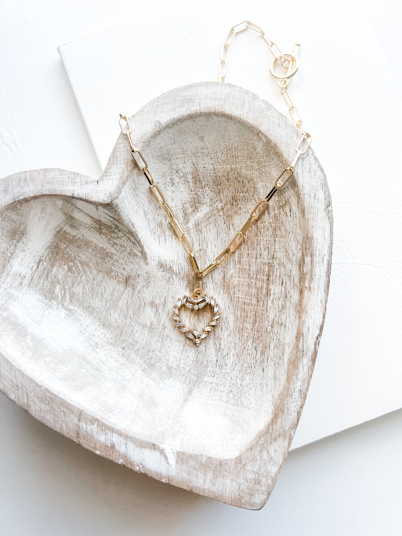 Chunky Crystal Heart Necklace