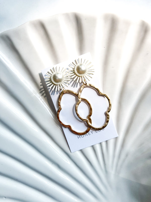 Pearl Sunburst Statement Earrings