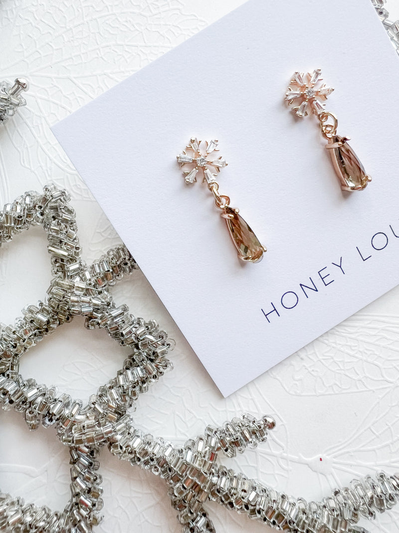 Luxe Snowflake Crystal Earrings