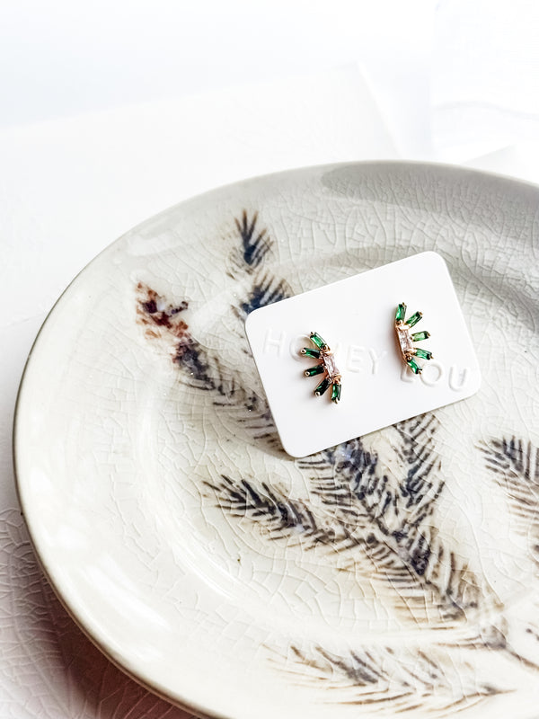 Emerald Crystal Studs