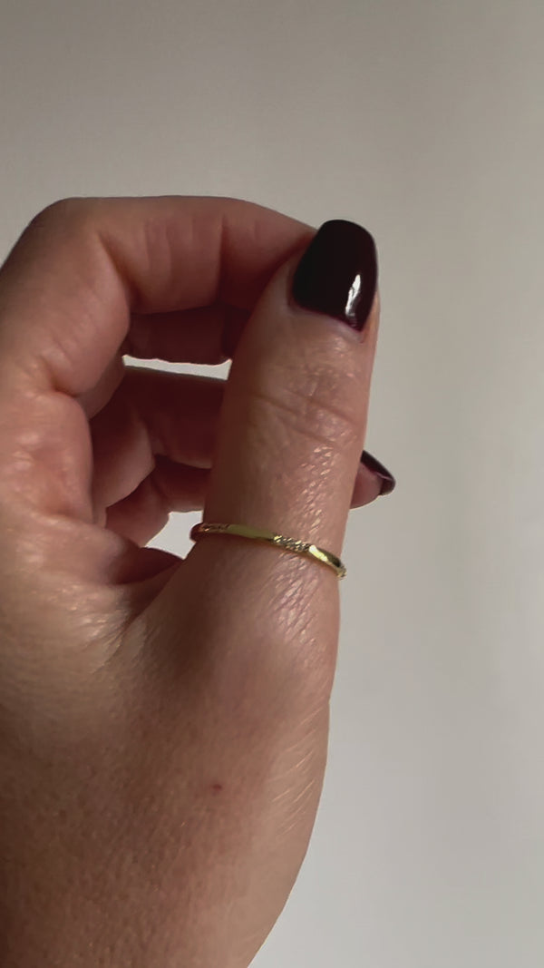 Mini Crystal & Gold Ring