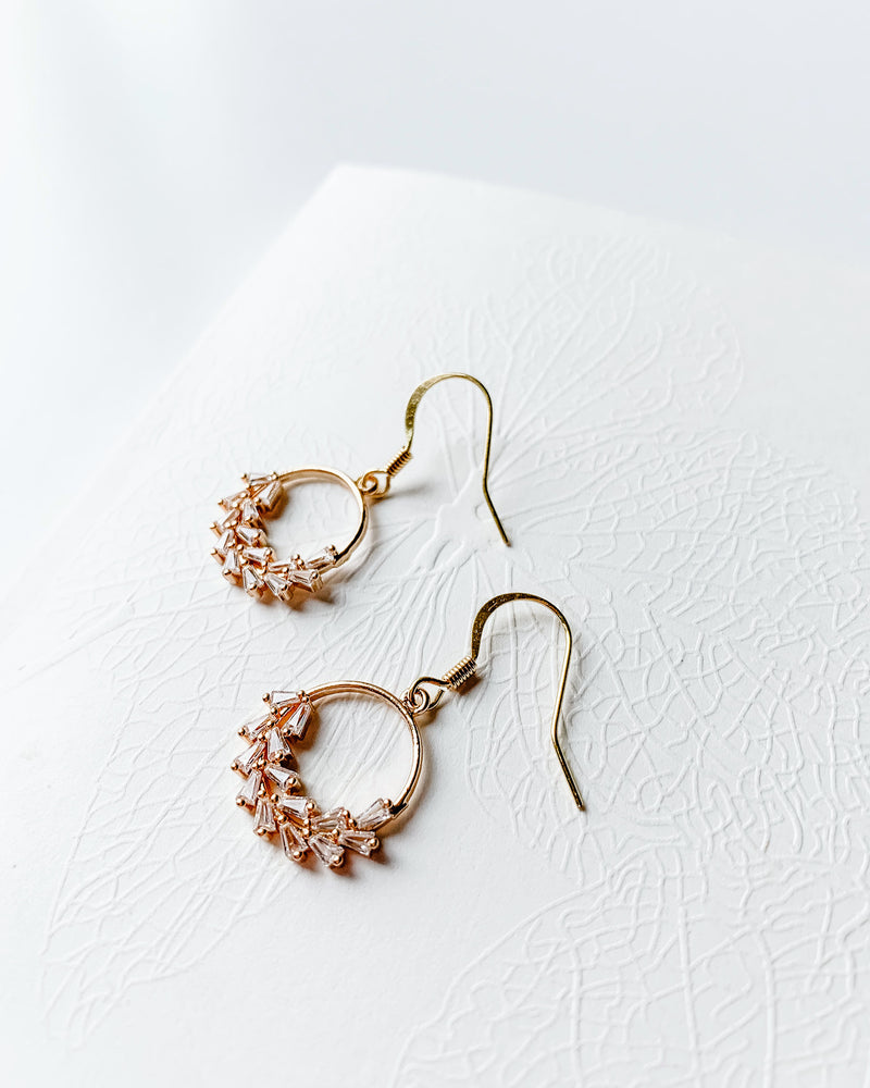 Holly Crystal Gold Earrings