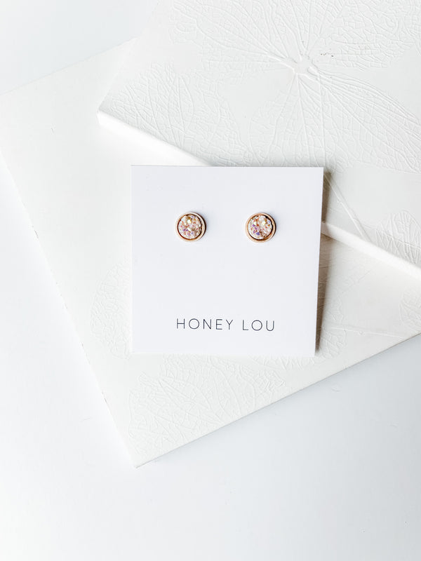 Nude Opal Druzy Studs