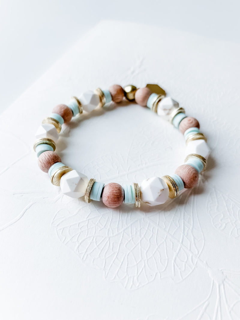 White Turquoise and Rosewood Bracelets