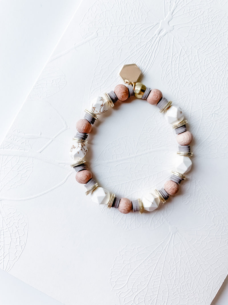 White Turquoise and Rosewood Bracelets